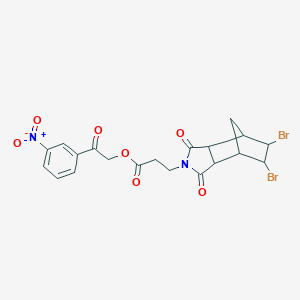 molecular formula C20H18Br2N2O7 B341424 2-(3-nitrophenyl)-2-oxoethyl 3-(5,6-dibromo-1,3-dioxooctahydro-2H-4,7-methanoisoindol-2-yl)propanoate 