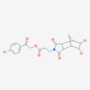 2-(4-bromophenyl)-2-oxoethyl 3-(5,6-dibromo-1,3-dioxooctahydro-2H-4,7-methanoisoindol-2-yl)propanoate