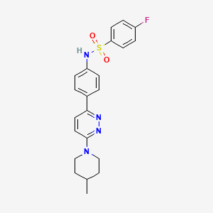 4-fluoro-N-(4-(6-(4-methylpiperidin-1-yl)pyridazin-3-yl)phenyl)benzenesulfonamide