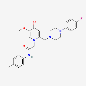 molecular formula C26H29FN4O3 B3414289 2-(2-((4-(4-fluorophenyl)piperazin-1-yl)methyl)-5-methoxy-4-oxopyridin-1(4H)-yl)-N-(p-tolyl)acetamide CAS No. 946319-43-3