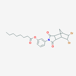 3-(5,6-dibromo-1,3-dioxooctahydro-2H-4,7-methanoisoindol-2-yl)phenyl octanoate