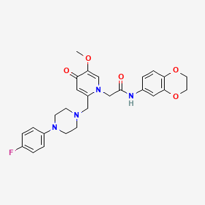 N-(2,3-dihydrobenzo[b][1,4]dioxin-6-yl)-2-(2-((4-(4-fluorophenyl)piperazin-1-yl)methyl)-5-methoxy-4-oxopyridin-1(4H)-yl)acetamide