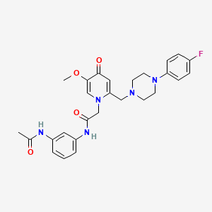 N-(3-acetamidophenyl)-2-(2-((4-(4-fluorophenyl)piperazin-1-yl)methyl)-5-methoxy-4-oxopyridin-1(4H)-yl)acetamide