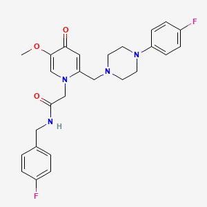 molecular formula C26H28F2N4O3 B3414306 N-(4-fluorobenzyl)-2-(2-((4-(4-fluorophenyl)piperazin-1-yl)methyl)-5-methoxy-4-oxopyridin-1(4H)-yl)acetamide CAS No. 946319-63-7
