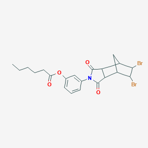 3-(5,6-dibromo-1,3-dioxooctahydro-2H-4,7-methanoisoindol-2-yl)phenyl hexanoate