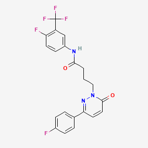 molecular formula C21H16F5N3O2 B3414327 N-(4-fluoro-3-(trifluoromethyl)phenyl)-4-(3-(4-fluorophenyl)-6-oxopyridazin-1(6H)-yl)butanamide CAS No. 946321-44-4
