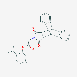 molecular formula C30H33NO4 B341438 2-isopropyl-5-methylcyclohexyl 2-(12,14-dioxo-11,12,14,15-tetrahydro-9H-9,10-[3,4]epipyrroloanthracen-13(10H)-yl)acetate 