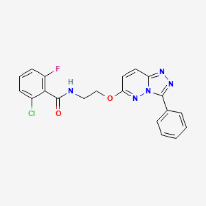 molecular formula C20H15ClFN5O2 B3414388 2-chloro-6-fluoro-N-[2-({3-phenyl-[1,2,4]triazolo[4,3-b]pyridazin-6-yl}oxy)ethyl]benzamide CAS No. 946328-35-4