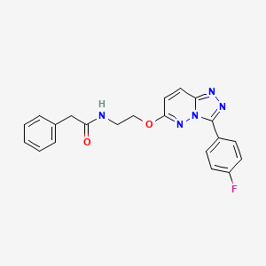 molecular formula C21H18FN5O2 B3414400 N-(2-{[3-(4-fluorophenyl)-[1,2,4]triazolo[4,3-b]pyridazin-6-yl]oxy}ethyl)-2-phenylacetamide CAS No. 946328-63-8