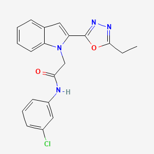 molecular formula C20H17ClN4O2 B3414413 N-(3-chlorophenyl)-2-[2-(5-ethyl-1,3,4-oxadiazol-2-yl)-1H-indol-1-yl]acetamide CAS No. 946334-71-0