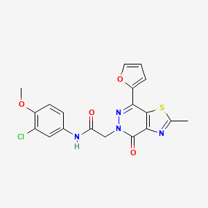 molecular formula C19H15ClN4O4S B3414473 N-(3-chloro-4-methoxyphenyl)-2-(7-(furan-2-yl)-2-methyl-4-oxothiazolo[4,5-d]pyridazin-5(4H)-yl)acetamide CAS No. 946342-33-2