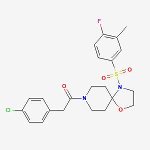 2-(4-Chlorophenyl)-1-[4-(4-fluoro-3-methylbenzenesulfonyl)-1-oxa-4,8-diazaspiro[4.5]decan-8-yl]ethan-1-one