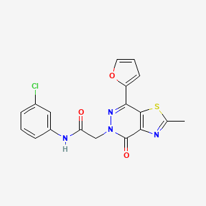 molecular formula C18H13ClN4O3S B3414529 N-(3-chlorophenyl)-2-(7-(furan-2-yl)-2-methyl-4-oxothiazolo[4,5-d]pyridazin-5(4H)-yl)acetamide CAS No. 946346-33-4