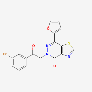 molecular formula C18H12BrN3O3S B3414541 5-(2-(3-bromophenyl)-2-oxoethyl)-7-(furan-2-yl)-2-methylthiazolo[4,5-d]pyridazin-4(5H)-one CAS No. 946346-41-4