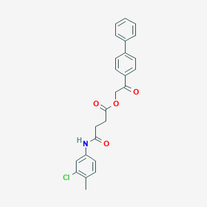 molecular formula C25H22ClNO4 B341455 2-(Biphenyl-4-yl)-2-oxoethyl 4-[(3-chloro-4-methylphenyl)amino]-4-oxobutanoate 