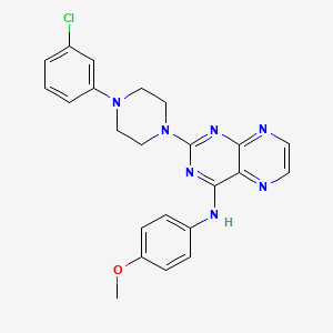 molecular formula C23H22ClN7O B3414585 2-[4-(3-chlorophenyl)piperazin-1-yl]-N-(4-methoxyphenyl)pteridin-4-amine CAS No. 946348-46-5