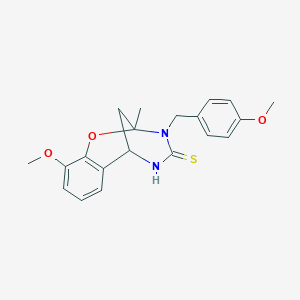 molecular formula C20H22N2O3S B3414593 10-methoxy-3-(4-methoxybenzyl)-2-methyl-5,6-dihydro-2H-2,6-methanobenzo[g][1,3,5]oxadiazocine-4(3H)-thione CAS No. 946354-77-4