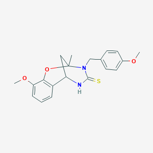 10-methoxy-3-(4-methoxybenzyl)-2-methyl-5,6-dihydro-2H-2,6-methanobenzo[g][1,3,5]oxadiazocine-4(3H)-thione