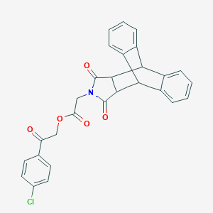 2-(4-Chlorophenyl)-2-oxoethyl (16,18-dioxo-17-azapentacyclo[6.6.5.0~2,7~.0~9,14~.0~15,19~]nonadeca-2,4,6,9,11,13-hexaen-17-yl)acetate (non-preferred name)