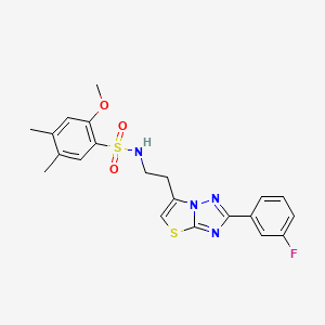 N-{2-[2-(3-fluorophenyl)-[1,2,4]triazolo[3,2-b][1,3]thiazol-6-yl]ethyl}-2-methoxy-4,5-dimethylbenzene-1-sulfonamide