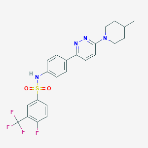 4-fluoro-N-(4-(6-(4-methylpiperidin-1-yl)pyridazin-3-yl)phenyl)-3-(trifluoromethyl)benzenesulfonamide