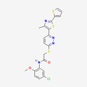 N-(5-chloro-2-methoxyphenyl)-2-((6-(4-methyl-2-(thiophen-2-yl)thiazol-5-yl)pyridazin-3-yl)thio)acetamide