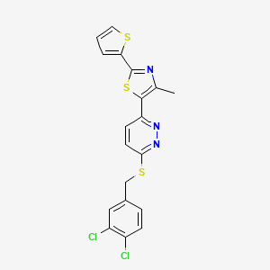 5-(6-((3,4-Dichlorobenzyl)thio)pyridazin-3-yl)-4-methyl-2-(thiophen-2-yl)thiazole