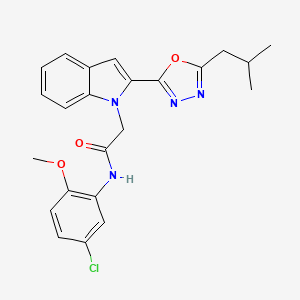 N-(5-chloro-2-methoxyphenyl)-2-(2-(5-isobutyl-1,3,4-oxadiazol-2-yl)-1H-indol-1-yl)acetamide