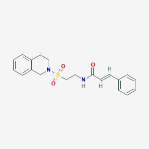 molecular formula C20H22N2O3S B3414674 N-(2-((3,4-dihydroisoquinolin-2(1H)-yl)sulfonyl)ethyl)cinnamamide CAS No. 946363-43-5