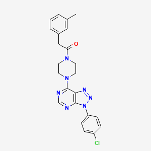 molecular formula C23H22ClN7O B3414683 3-(4-chlorophenyl)-7-{4-[(3-methylphenyl)acetyl]piperazin-1-yl}-3H-[1,2,3]triazolo[4,5-d]pyrimidine CAS No. 946364-27-8