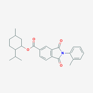 molecular formula C26H29NO4 B341471 2-Isopropyl-5-methylcyclohexyl 2-(2-methylphenyl)-1,3-dioxo-5-isoindolinecarboxylate 