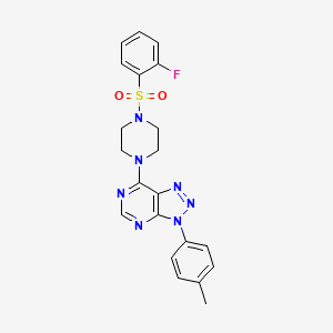 molecular formula C21H20FN7O2S B3414715 1-(2-fluorobenzenesulfonyl)-4-[3-(4-methylphenyl)-3H-[1,2,3]triazolo[4,5-d]pyrimidin-7-yl]piperazine CAS No. 946365-27-1