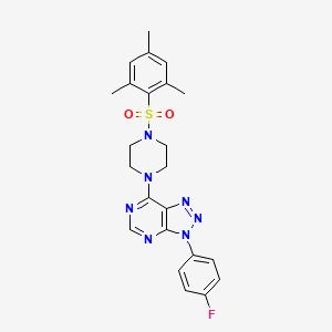 molecular formula C23H24FN7O2S B3414730 3-(4-fluorophenyl)-7-(4-(mesitylsulfonyl)piperazin-1-yl)-3H-[1,2,3]triazolo[4,5-d]pyrimidine CAS No. 946365-43-1