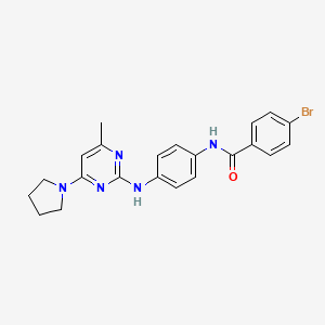 molecular formula C22H22BrN5O B3414797 4-bromo-N-(4-{[4-methyl-6-(pyrrolidin-1-yl)pyrimidin-2-yl]amino}phenyl)benzamide CAS No. 946369-44-4