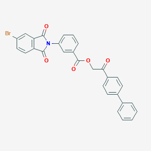 2-(biphenyl-4-yl)-2-oxoethyl 3-(5-bromo-1,3-dioxo-1,3-dihydro-2H-isoindol-2-yl)benzoate