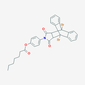 molecular formula C31H27Br2NO4 B341481 [4-(1,8-Dibromo-16,18-dioxo-17-azapentacyclo[6.6.5.02,7.09,14.015,19]nonadeca-2,4,6,9,11,13-hexaen-17-yl)phenyl] heptanoate 