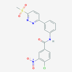 4-chloro-N-[3-(6-methanesulfonylpyridazin-3-yl)phenyl]-3-nitrobenzamide