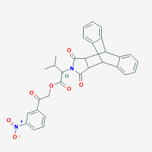 [2-(3-Nitrophenyl)-2-oxoethyl] 2-(16,18-dioxo-17-azapentacyclo[6.6.5.02,7.09,14.015,19]nonadeca-2,4,6,9,11,13-hexaen-17-yl)-3-methylbutanoate