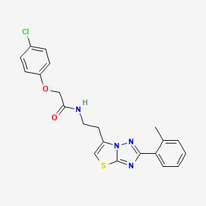 2-(4-chlorophenoxy)-N-(2-(2-(o-tolyl)thiazolo[3,2-b][1,2,4]triazol-6-yl)ethyl)acetamide