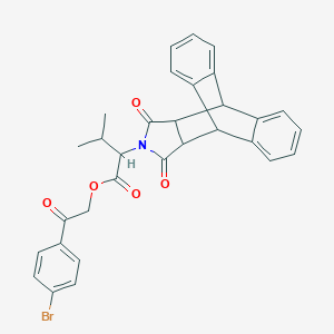 molecular formula C31H26BrNO5 B341485 [2-(4-Bromophenyl)-2-oxoethyl] 2-(16,18-dioxo-17-azapentacyclo[6.6.5.02,7.09,14.015,19]nonadeca-2,4,6,9,11,13-hexaen-17-yl)-3-methylbutanoate 
