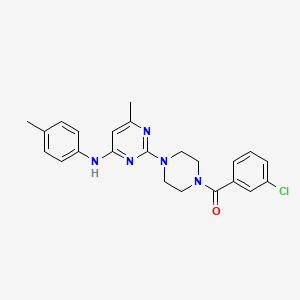 (3-Chlorophenyl)(4-(4-methyl-6-(p-tolylamino)pyrimidin-2-yl)piperazin-1-yl)methanone