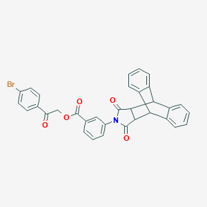 molecular formula C33H22BrNO5 B341489 2-(4-bromophenyl)-2-oxoethyl 3-(12,14-dioxo-11,12,14,15-tetrahydro-9H-9,10-[3,4]epipyrroloanthracen-13(10H)-yl)benzoate 