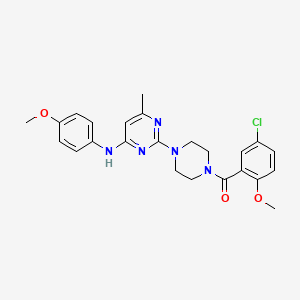 2-[4-(5-chloro-2-methoxybenzoyl)piperazin-1-yl]-N-(4-methoxyphenyl)-6-methylpyrimidin-4-amine
