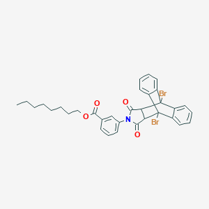 Octyl 3-(1,8-dibromo-16,18-dioxo-17-azapentacyclo[6.6.5.0~2,7~.0~9,14~.0~15,19~]nonadeca-2,4,6,9,11,13-hexaen-17-yl)benzoate (non-preferred name)