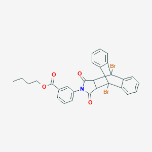 Butyl 3-(1,8-dibromo-16,18-dioxo-17-azapentacyclo[6.6.5.0~2,7~.0~9,14~.0~15,19~]nonadeca-2,4,6,9,11,13-hexaen-17-yl)benzoate (non-preferred name)