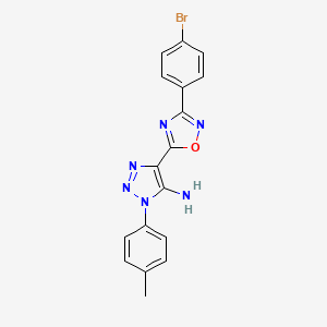 molecular formula C17H13BrN6O B3414955 4-[3-(4-bromophenyl)-1,2,4-oxadiazol-5-yl]-1-(4-methylphenyl)-1H-1,2,3-triazol-5-amine CAS No. 950393-04-1