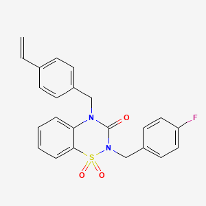 4-[(4-ethenylphenyl)methyl]-2-[(4-fluorophenyl)methyl]-3,4-dihydro-2H-1lambda6,2,4-benzothiadiazine-1,1,3-trione