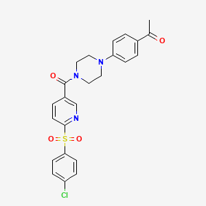 1-(4-(4-(6-((4-Chlorophenyl)sulfonyl)nicotinoyl)piperazin-1-yl)phenyl)ethanone
