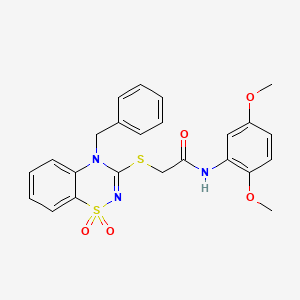 2-[(4-benzyl-1,1-dioxo-4H-1lambda6,2,4-benzothiadiazin-3-yl)sulfanyl]-N-(2,5-dimethoxyphenyl)acetamide