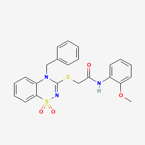 2-((4-benzyl-1,1-dioxido-4H-benzo[e][1,2,4]thiadiazin-3-yl)thio)-N-(2-methoxyphenyl)acetamide